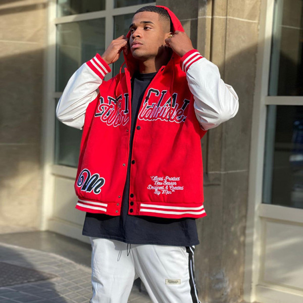 Men's Casual Printed Hooded Full Sleeve Baseball Jacket GLF-0002