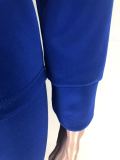 Plus Size Contrast Color Patchwork Long Sleeve 2 Piece Shorts Set LM-8276
