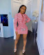 Plaid Long Sleeve Zipper Mini Dress LM-8278