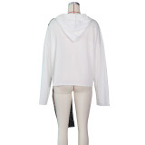 Casual Hooded Lace Patchwork Hoodie Top ZSD-0415