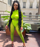 Sexy Mesh Patchwork Long Sleeve Jumpsuit FENF-175