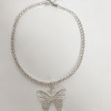 Big Butterfly Pandant Full Rhinestone Necklace Choker BYCF-1035