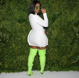 Solid Long Sleeve Bodycon Mini Dress DDF-88123