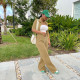 Casual Solid Short Sleeve Two Piece Pants Set JRF-3652