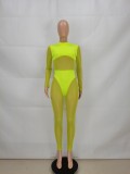 Sexy Mesh Patchwork Long Sleeve Jumpsuit FENF-175