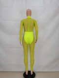 Sexy Mesh Patchwork Long Sleeve Jumpsuit FENF-175