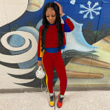 Contrast Color Long Sleeve Two Piece Pants Set GLF-10038