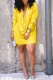 Plus Size Solid Deep V Neck Long Sleeve Mini Dress MK-3062