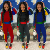 Contrast Color Long Sleeve Two Piece Pants Set GLF-10038