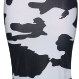 Sexy Printed Long Sleeve Zipper Maxi Dress SH-390056