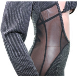 Sexy Mesh Patchwork Club Jumpsuit With Bra SH-390025