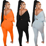 Sexy Solid Backless Knotted Two Piece Sets BLX-8228