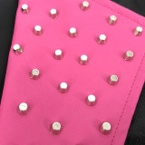 Plus Size PU Leather Rivet Full Sleeve Coat OSIF-19518