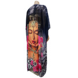 Plus Size Casual Printed Loose Maxi Dress NNWF-7297