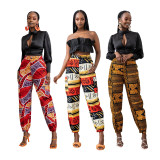 Colorful Printed Mid-Waist Pocket Casual Pants BS-1286