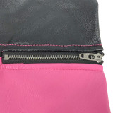 Plus Size PU Leather Rivet Full Sleeve Coat OSIF-19518