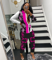 Casual Printed Full Sleeve Blouse And Pants 2 Piece Suits MEI-9203