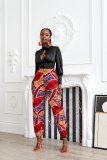 Colorful Printed Mid-Waist Pocket Casual Pants BS-1286