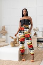 Colorful Printed Mid-Waist Pocket Casual Pants BS-1286
