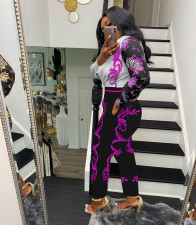 Casual Printed Full Sleeve Blouse And Pants 2 Piece Suits MEI-9203