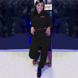 BODY Letter Print Sports Hoodie Two Piece Pants Set SFY-2137