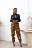 Colorful Printed Mid-Waist Pocket Casual Pants BS-1286