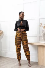 Colorful Printed Mid-Waist Pocket Casual Pants BS-1286