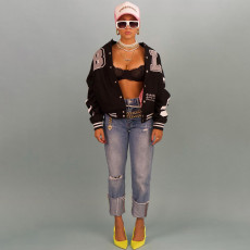 Casual Printed Full Sleeve Baseball Jacket QSF-51043