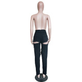 Denim Ripped Hole Black Long Jeans Pants BN-9235