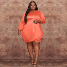 Plus Size Hot Drilling Knee Length Casual Dress WAF-77274
