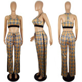 Plaid Print Casual Straight Pants LSL-6473