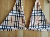 Plus Size Plaid Short Coat+Bra Top+Pants 3 Piece Sets LSL-6174