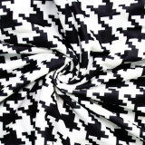 Houndstooth Print Long Sleeve Wide Leg Pants 2 Piece Sets SFY-2139