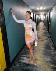 Sexy Printed Long Sleeve Irregular Bodycon Mini Dress SXF-22116