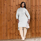 Casual Long Sleeve Irregular Hoodie Dress SFY-2140