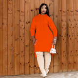 Casual Long Sleeve Irregular Hoodie Dress SFY-2140