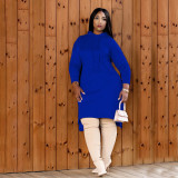 Casual Long Sleeve Irregular Hoodie Dress SFY-2140