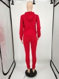 Plus Size Solid Hoodie Sweatpants Two Piece Suits YIM-213