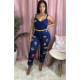 Denim Embroidery Two Piece Pants Set LA-3219