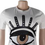 Casual Printed Short Sleeve O Neck T Shirt SFY-H100