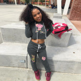 Casual Printed Hoodie Two Piece Pants Set GLF-10041