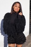Solid Crocheted Tassel Hollow Long Sleeve Coat ZSD-0118