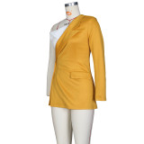 Sexy One Shoulder Notched Collar Blazer Coat ZSD-0418