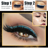 2 In 1 Glitter Shiny Reusable Eyeliner And Eyelash Stickers JMXF-8888