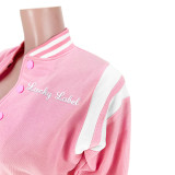 Lucky Label Letter Embroidery Baseball Jacket ASL-6508