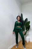 Solid Velvet Hooded Long Sleeve 2 Piece Pants Set YS-8826