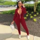 Solid Long Sleeve Zipper Slim Jumpsuit MA-Y447