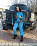 Solid Hooded Pile Collar Long Sleeve 2 Piece Pants Set FSL-F126