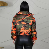 Winter Warm Camo Print Zipper Coat GLF-10044
