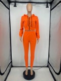 Casual Sports Solid Zipper Hoodie 2 Piece Suits GLF-10028